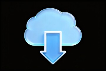 Blue cloud download icon