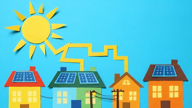 Simple Papercraft Stop-Motion Explaining Solar Power's Journey to a City