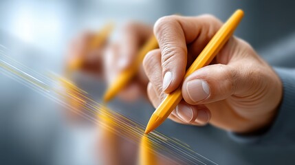Person writing with pencil on paper close up of hand holding pencil actively writing on a sheet of paper focused on the act of creation