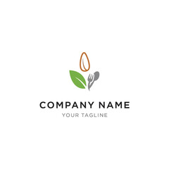 Logo Design with Leaves and Oval Shape.