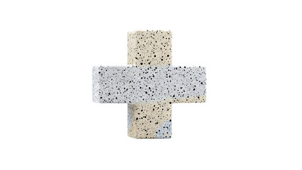 Fototapeta premium 3D Render of a Terrazzo Cross Shape