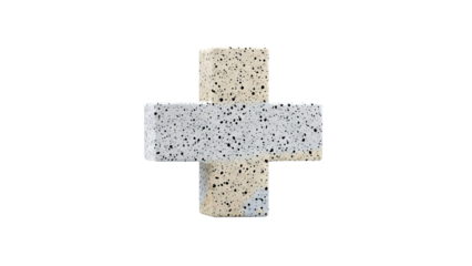 3D Render of a Terrazzo Cross Shape
