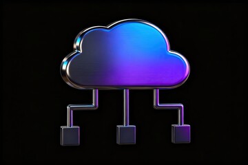 Cloud computing symbol with connections