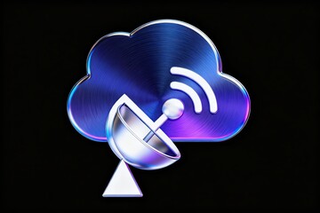 Satellite dish with cloud symbol