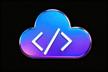 Cloud icon with coding symbols