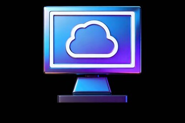 Computer monitor with cloud icon