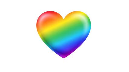 Heart shape rainbow gradient on white background colorful inclusive design for valentline LGBTQ diversity unity love acceptance equality png