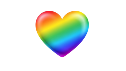 Heart shape rainbow gradient on white background colorful inclusive design for valentline LGBTQ diversity unity love acceptance equality png