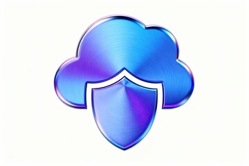Blue cloud shield icon