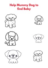 Find the Baby Puppy Worksheet for Kids &ndash; Dog Matching Activity Page