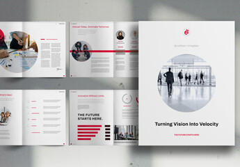 Gray Red Startup Business Marketing Studio Brochure Layout