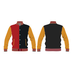 Vasrsity Jacker Mockup Vector Image And Illustration