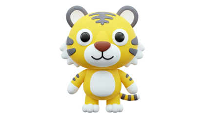 Cute 3D Cartoon Tiger Character