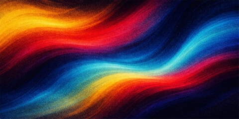 An abstract colorful background featuring bright motion waves of light and rainbow smoke patterns with vibrant energy in a fluid art texture design