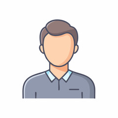 Professional business man avatar with gray shirt and clean design