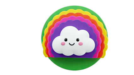 Cute smiling cloud with rainbow colors