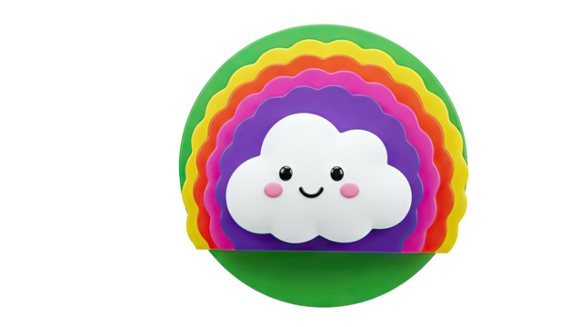 Cute smiling cloud with rainbow colors - Powered by Adobe