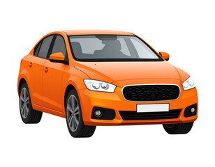 Fototapeta premium orange car isolated on white