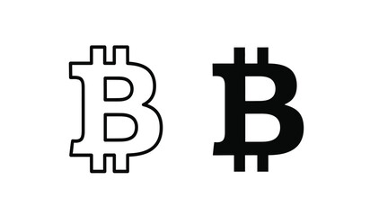 Obraz premium Two bitcoin symbols in black and white on a pure for cryptocurrency and finance designs