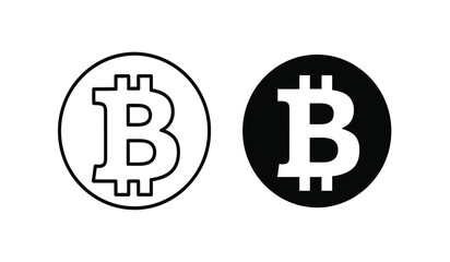 Obraz premium Two bitcoin logos one in black and white and the other in white and black on a pure for use in digital currency and cryptocurrency designs