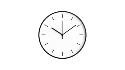 Analog wall clock on white background
