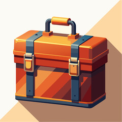 Orange and blue briefcase