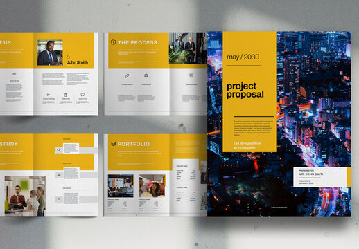 Saffron Yellow Studio Project Proposal Brochure Layout