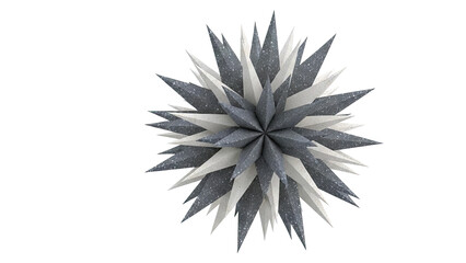 Obraz premium 3D Render of a Starburst Geometric Sculpture with Speckled Texture
