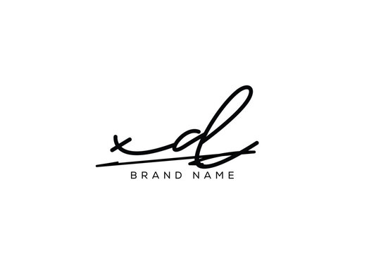 XD letter elegant cursive beauty handwriting logo. symbol design| typography logo| creative mark| corporate identity| signature logo.