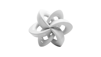 Abstract white geometric sculpture