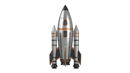 Retro Silver Rocket Ship