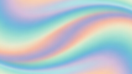 Soft Pastel Holographic Wave Gradient Abstract Background
