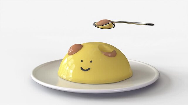 可愛い顔のプリン