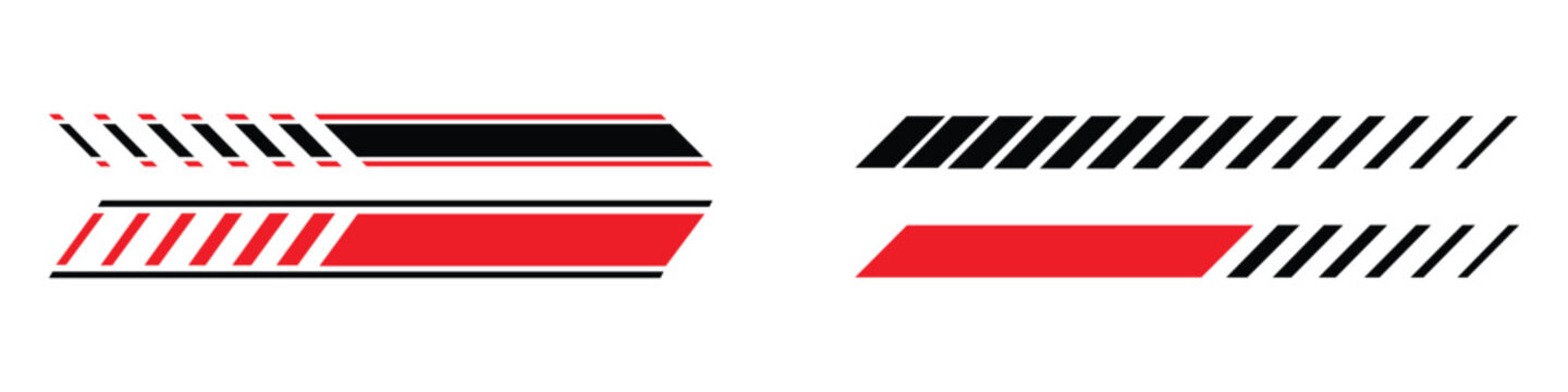 Sporty graphic design elements with abstract diagonal stripes icon set vector. Racing cars and race car stripes symbol. vector illustration.