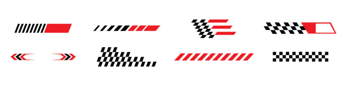 Racing stripe and checkerboard patterns for speed and competition themes icon vector. race car, sport graphic symbol. vector illustration.