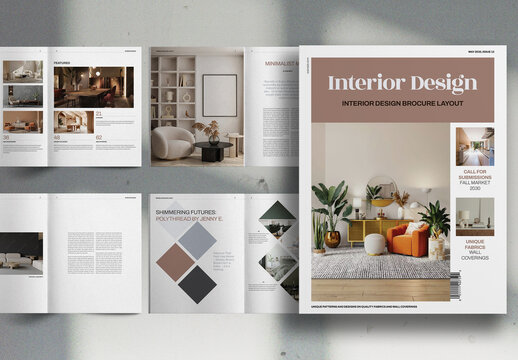 Cocoa Brown Interior Design Studio Promo Brochure Layout