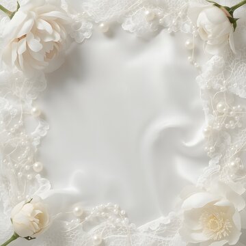 White Floral Wedding Frame