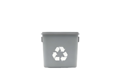 Gray Recycling Bin with Recycling Symbol