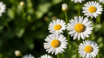 Daisy Flowers with Soft Green Background