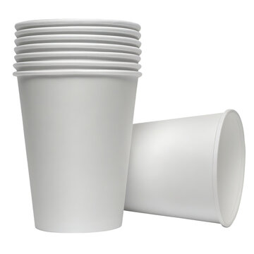 Stack of white paper cups