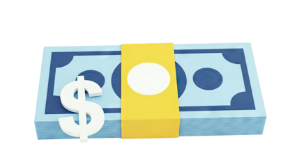Stylized Stack of Money with Dollar Sign