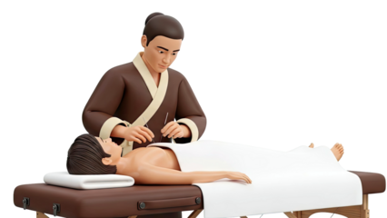 Acupuncturist performing treatment on a patient