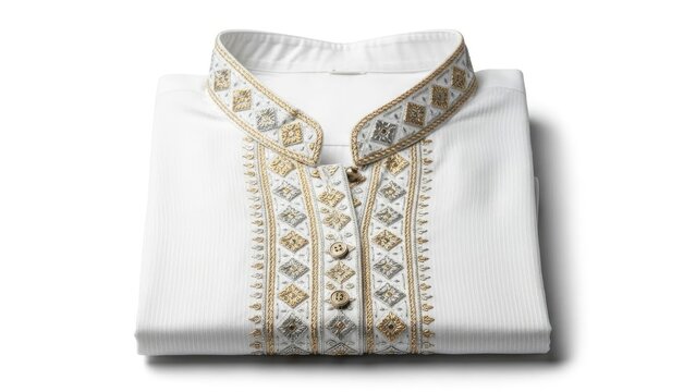 Traditional white embroidered kurta, luxury men tunic shirt, festive wear