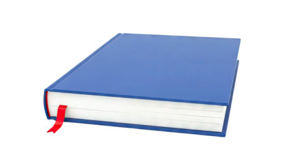 Blue Hardcover Book with Red Bookmark