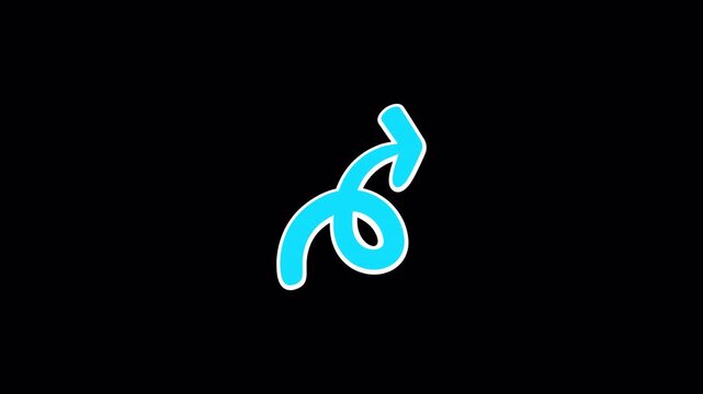 Doodle Icon Sticker Abstract Arrow Motion for Modern Alpha Channel