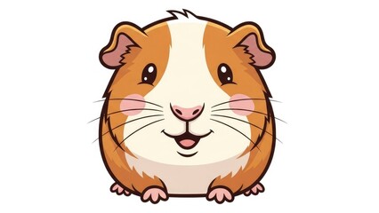 Smiling Guinea Pig App Icon in Whimsical Cartoon Style with Warm Colors