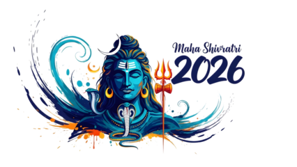 Lord shiva for maha shivratri 2026 festival isolated on transparent background