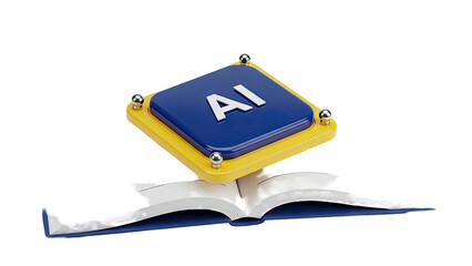 AI button on open book