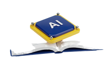 AI button on open book