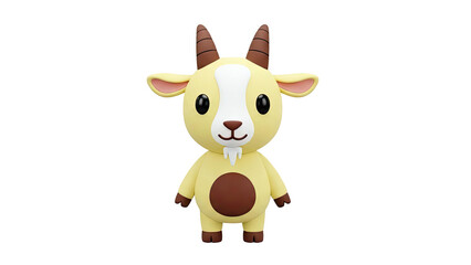 Cute 3D Cartoon Goat Character